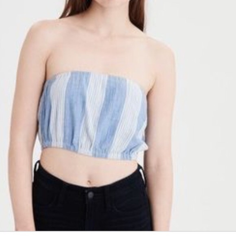 NWT American Eagle Bandeau Blue Stripe Top XS